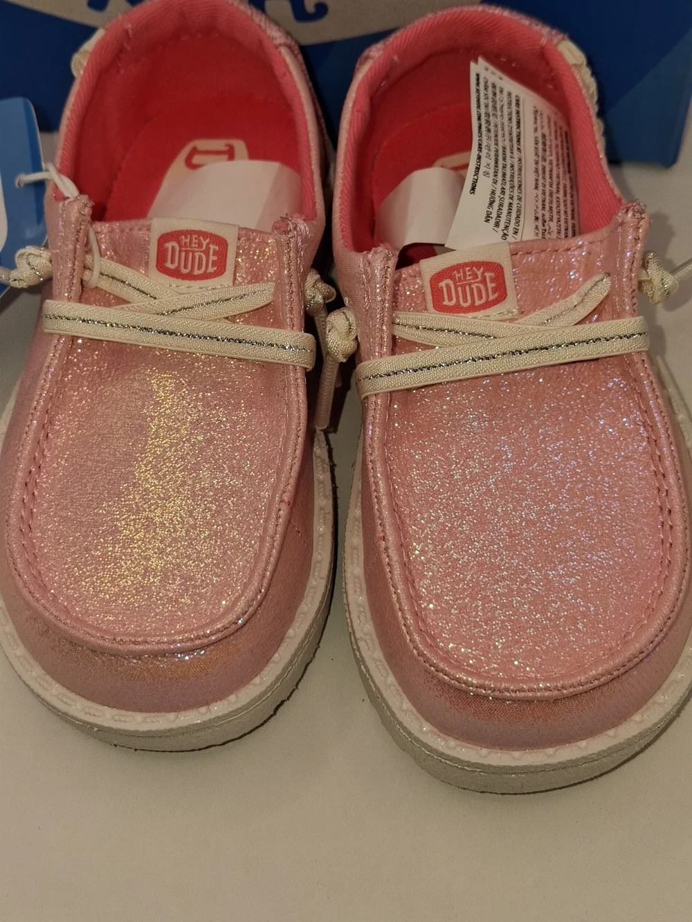 Hey Dude LilDude Pink Metallic Slip-On Shoes Size US C7US  Toddlers  Brand New